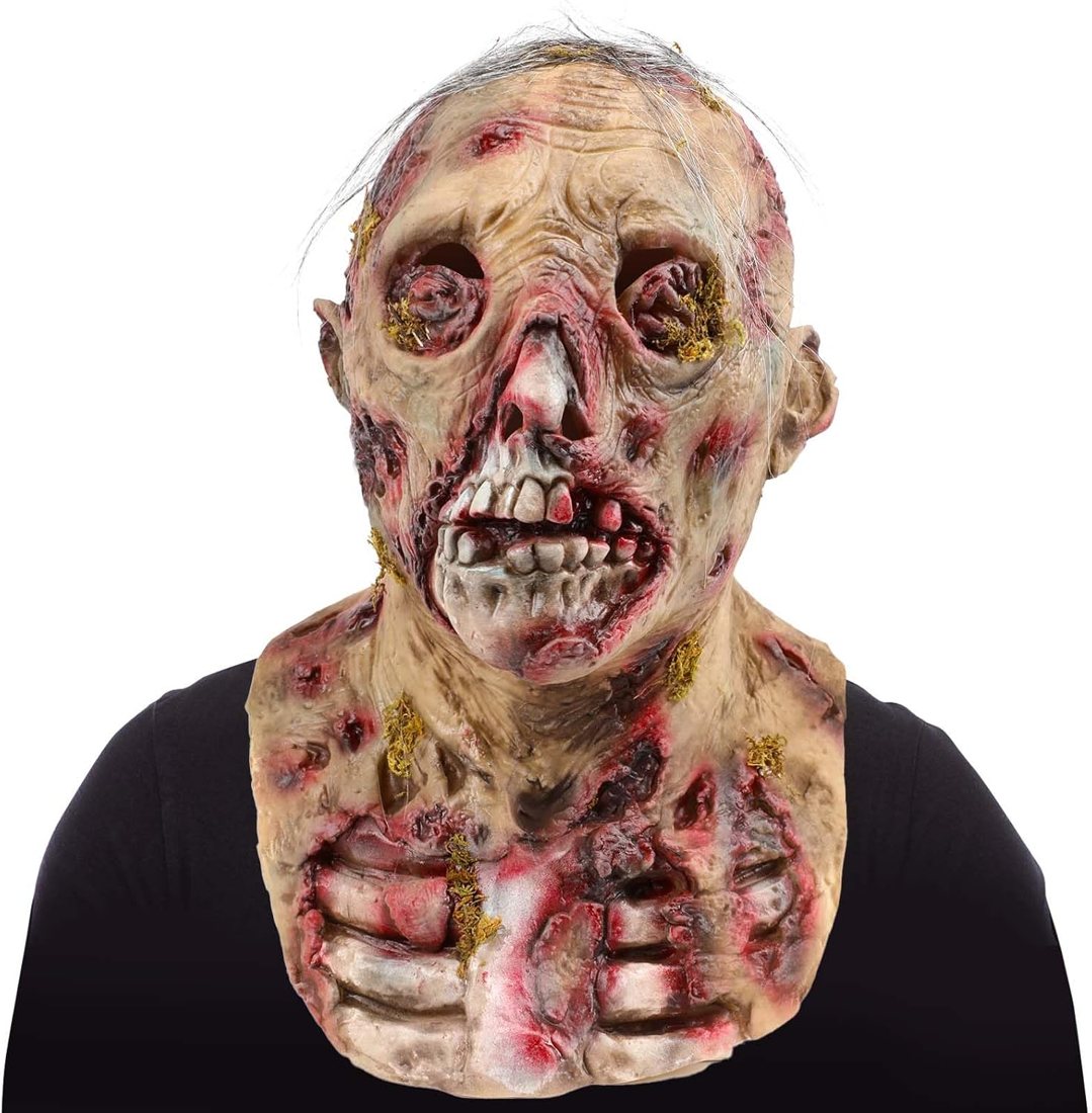 Bulex Mossy Zombie Mask, Grey Hair